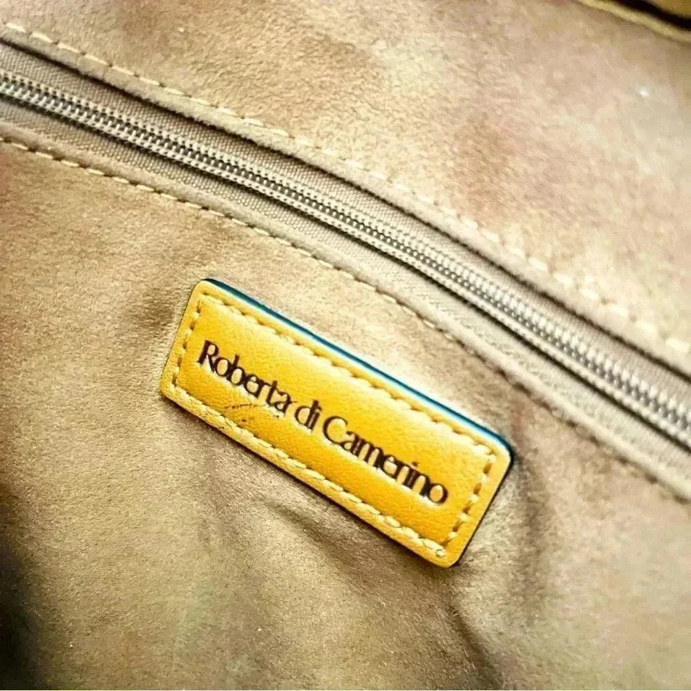 Roberta Di Camerino Italian Leather Camera Case Style With Chain Crossbody Strap